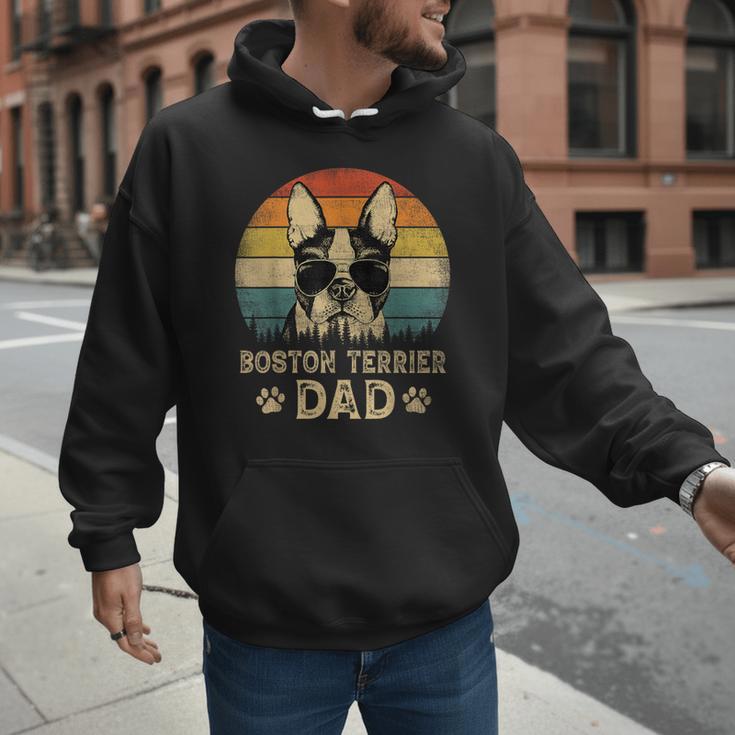 Vintage Boston Terrier Dad Dog Lovers Father's Day Tee Men Hoodie