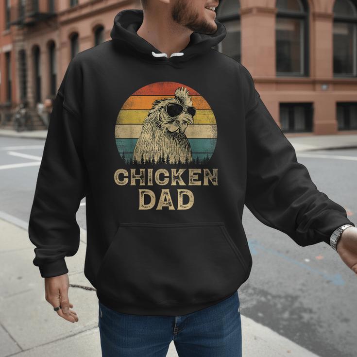 Vintage Chicken Dad Chicken Lovers Daddy Father's Day Men Hoodie