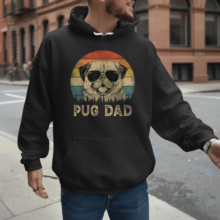 Vintage Pug Dad Dog Lovers Father's Day Tee Men Hoodie