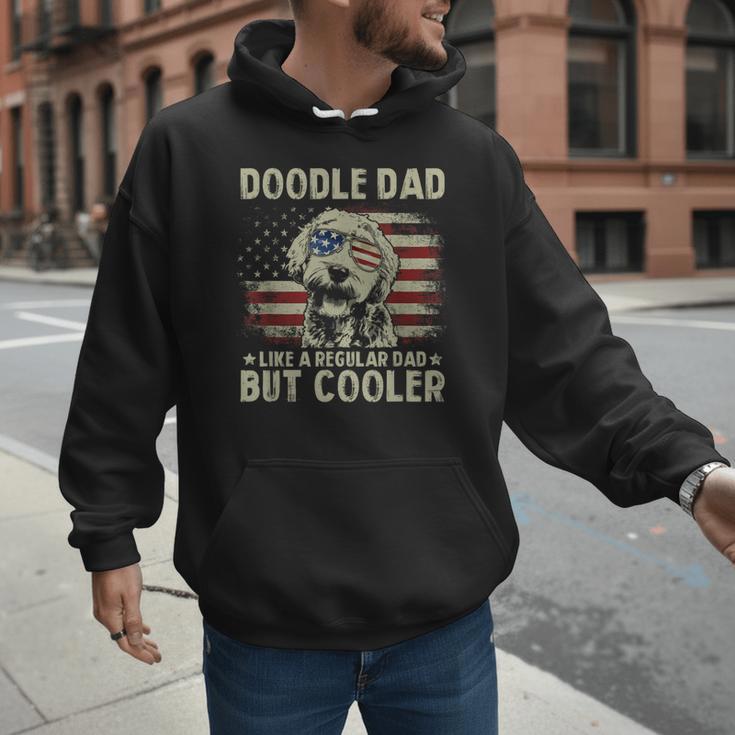 Vintage USA Flag Goldendoodle Doodle Dad Fathers Day Men Men Hoodie