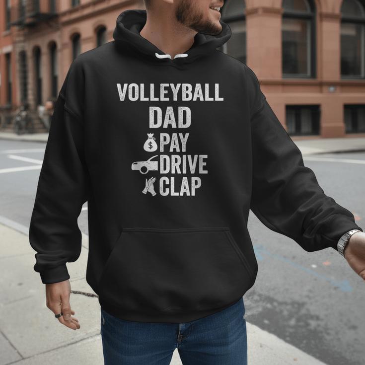 Volleyball Dad Pay Drive Clap Dad Of A Volleyball Player Dad Men Hoodie