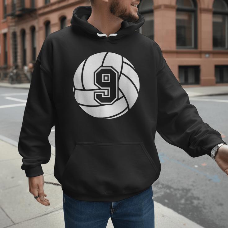 Volleyball Player 9 Volleyball Mom Dad Jersey Number 9 Men Hoodie