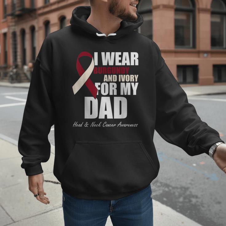 I Wear Burgundy Ivory For My Dad Oral Head Neck Cancer Men Hoodie