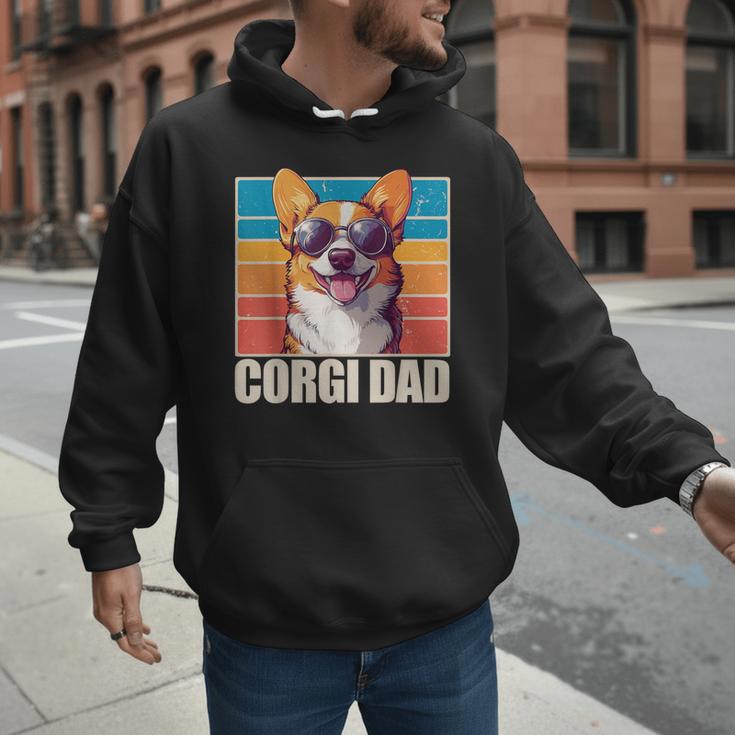 Welsh Corgi Pembroke Dog Corgi Dad -Adults Small Classic Fit Short Sleeve Cotton Polyester Blend Men Hoodie
