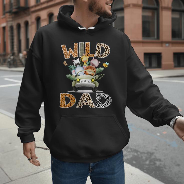 Wild Dad 1St Birthday Safari Jungle Animal Truck Men Hoodie Wild Dad 1St Birthday Safari Jungle Animal Truck Men Hoodie