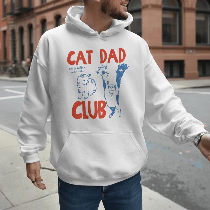 ON Back Cat Dad Club Life Is Better With Cats Father's Day Men Hoodie