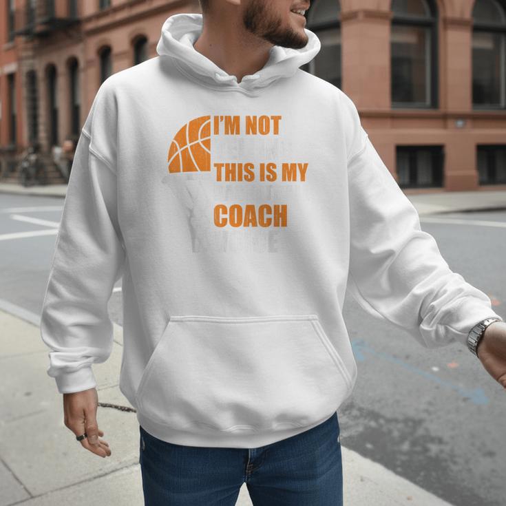 Basketball Not Yelling This Is My Basketball Coach Dad Men Hoodie