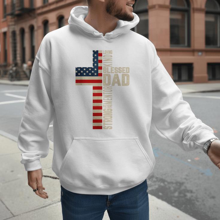 Blessed Dad Christian From Daughter Son Jesus Patriotic Men Hoodie
