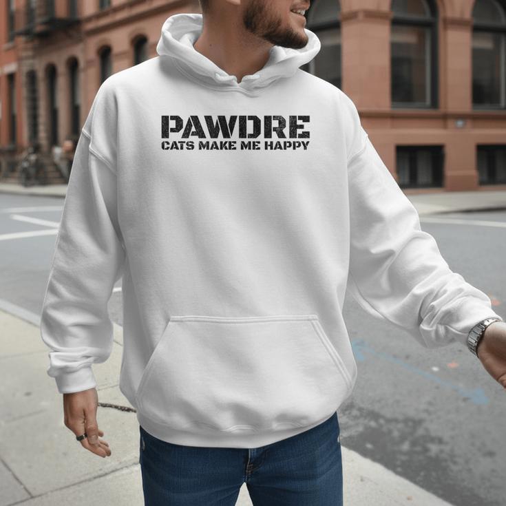 Cat Dad PAWDRE Cats Make Me Happy Cat Father Men Hoodie