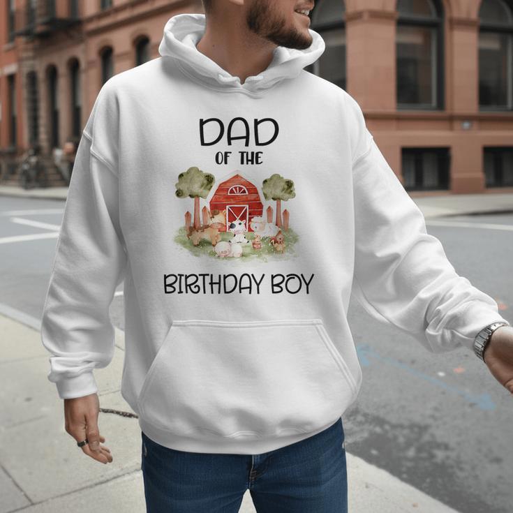 Dad Of The Birthday For Boy Barnyard Farm Animals Party Men Hoodie