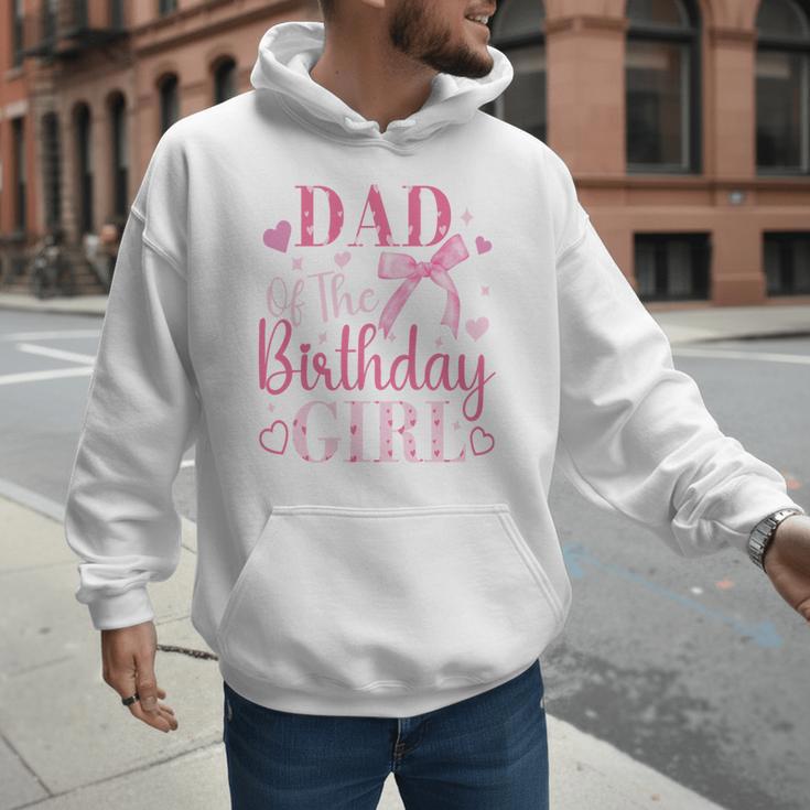 Dad Of The Birthday Girl Bow Cute Pink Matching Family Party Men Hoodie