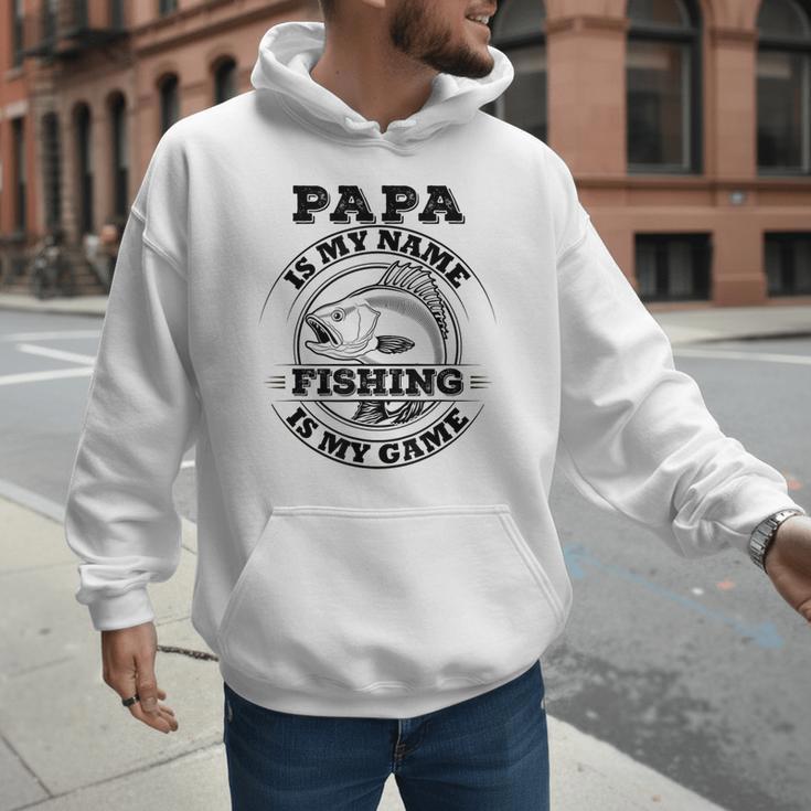 Dad Is My Name Fishing Is My Game Loves Fishing Men Hoodie