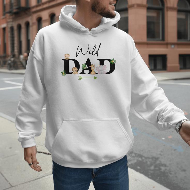 Dad Of The Wild One Zoo Birthday Safari Jungle Animal Men Hoodie