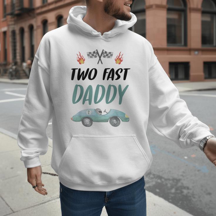 Daddy Dad 2nd Birthday Two Fast Race Car Second Bday Party Men Hoodie