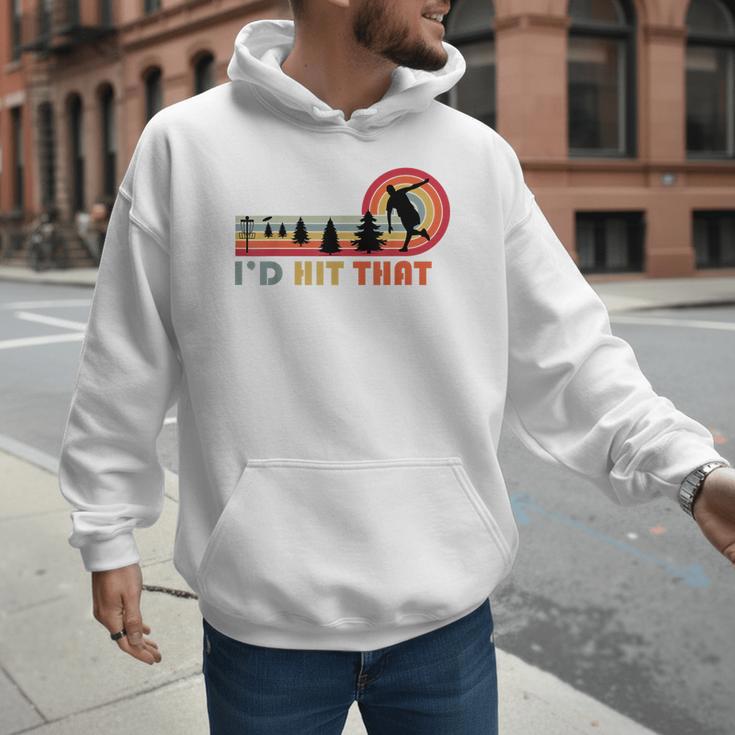 Disc Golf I'd Hit That Frisbee Golfer Retro Men Dad Men Hoodie