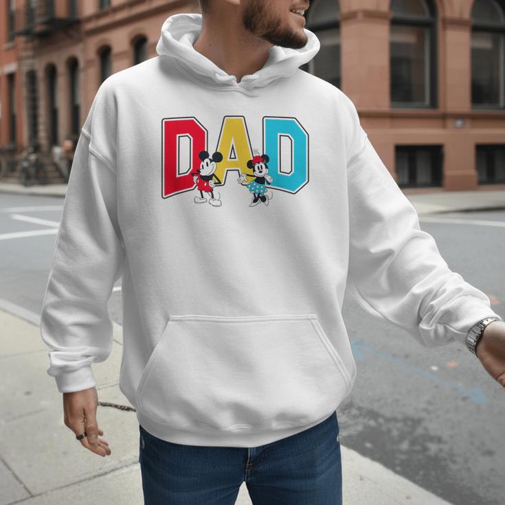 Disney Mickey And Friends Mickey Minnie Dad Collegiate Logo Men Hoodie