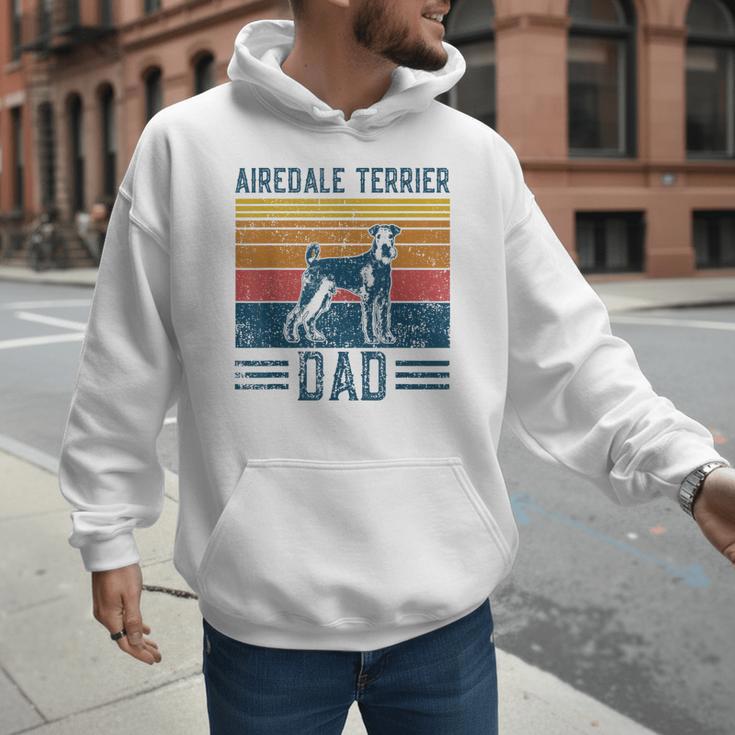 Dog Airedale Terrier Dad Vintage Airedale Terrier Dad Men Hoodie