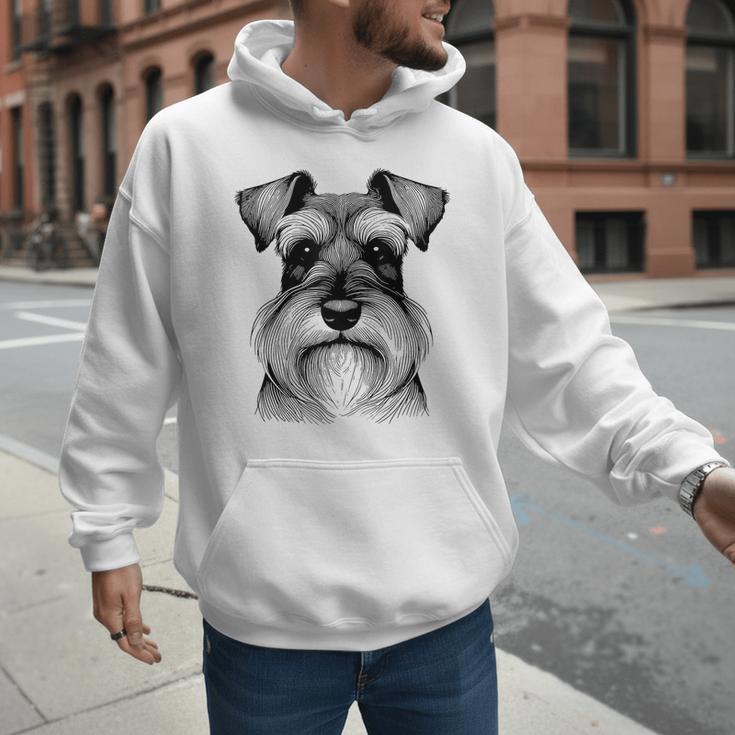 Dog Fingerprint Miniature Schnauzer Dad Mom Men Hoodie