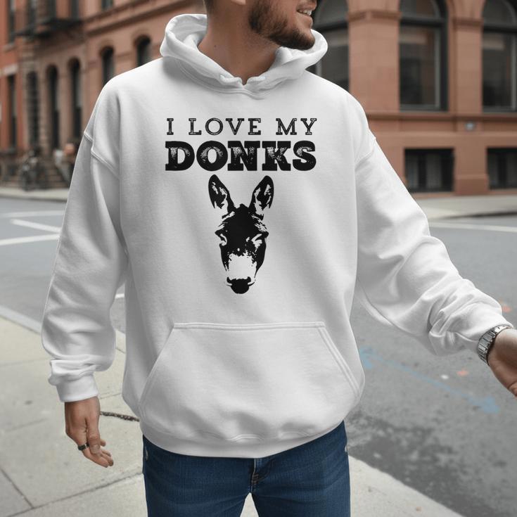 Donkey Mom Or Dad I Love My Donks Farmer Men Hoodie