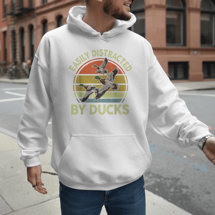 Easily Distracted Duck Hunting Dad Hunter Son Daughter Men Hoodie
