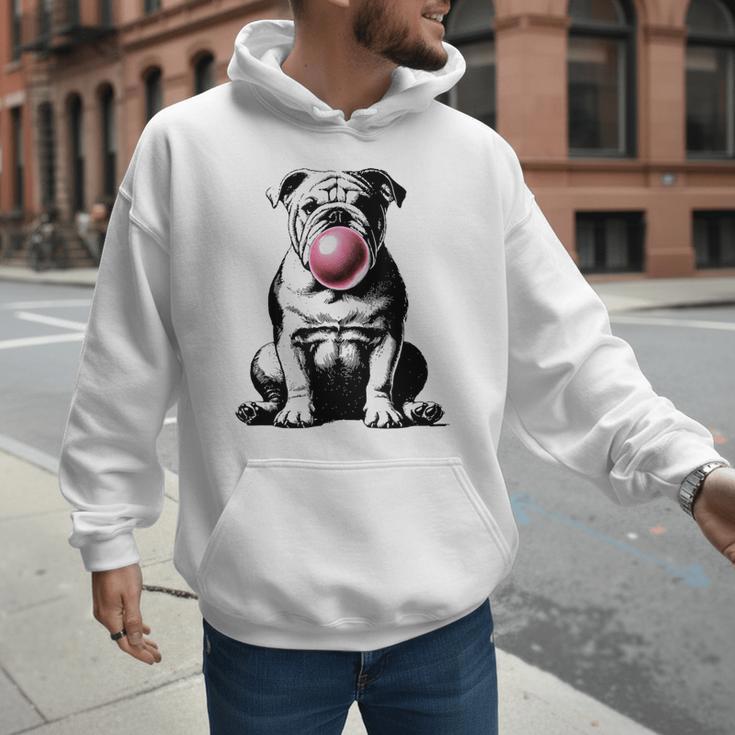 English Bulldog Bubble Gum Vintage Dog Mom Pet Dad Men Hoodie