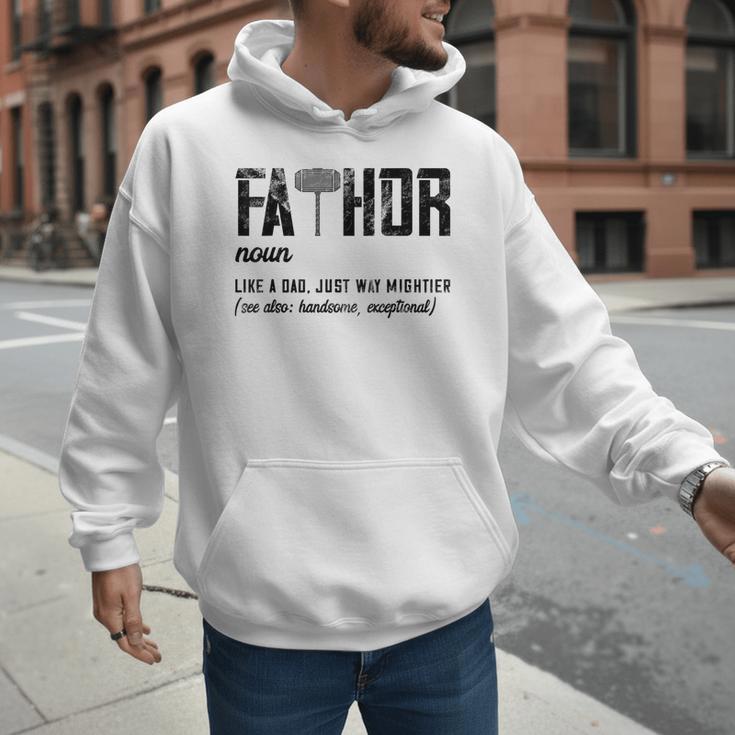 Fathor Like Dad Just Way Mightier Father's Day FA-Thor Men Hoodie