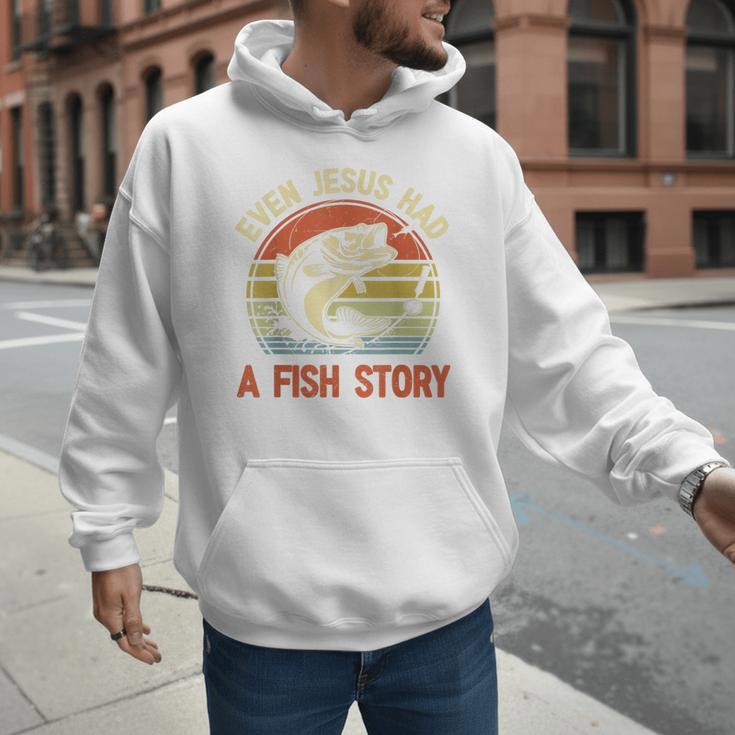 Fishing Even Jesus Had Fish Story Bass Dad Christian Men Hoodie