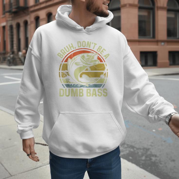 Fishing Father Day Tee Bruh Don't Be a Dumb Bass Dad Men Hoodie