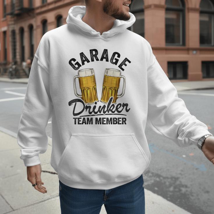 Garage Drinker Team Member Day Drinking Dad Beer Garage Men Hoodie