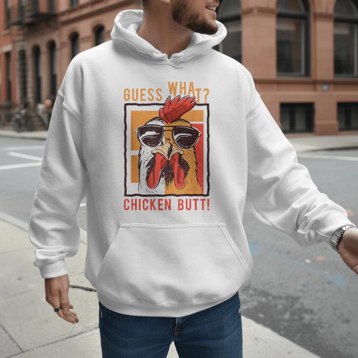 Guess What Chicken Butt DadSiblingsFriends Humor Small Men Hoodie