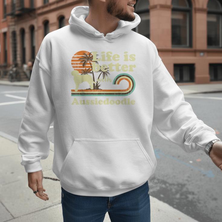 Life Better Aussiedoodle Vintage Dog Mom Dad Men Hoodie Life Better Aussiedoodle Vintage Dog Mom Dad Men Hoodie
