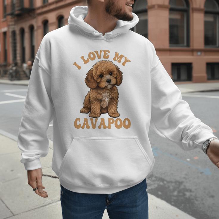 I Love My Cavapoo For Mom Dad Kids Men Hoodie