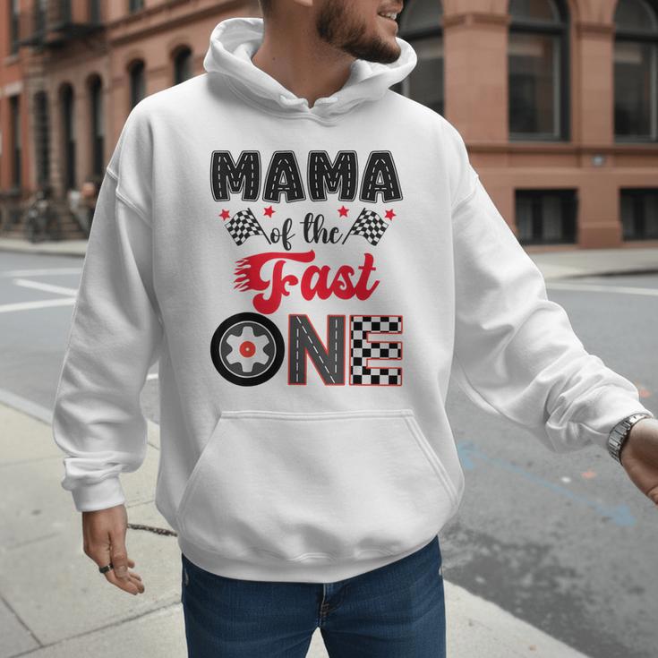 Mama Of The Fast One Car Racing Dad 1St Birthday Boy Men Hoodie