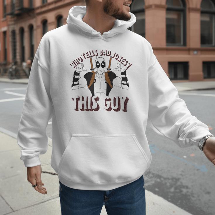 Marvel Deadpool Father's Day Who Tells Dad Jokes This Guy Men Hoodie