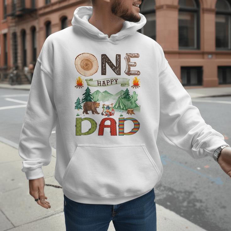 One Happy Dad Camper 1st Birthday Boy Camping Bear Men Hoodie One Happy Dad Camper 1st Birthday Boy Camping Bear Men Hoodie
