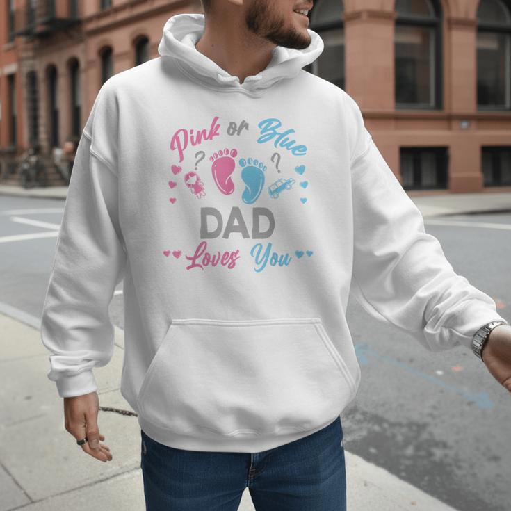 Pink Or Blue Dad Loves You Gender Reveal Men Hoodie