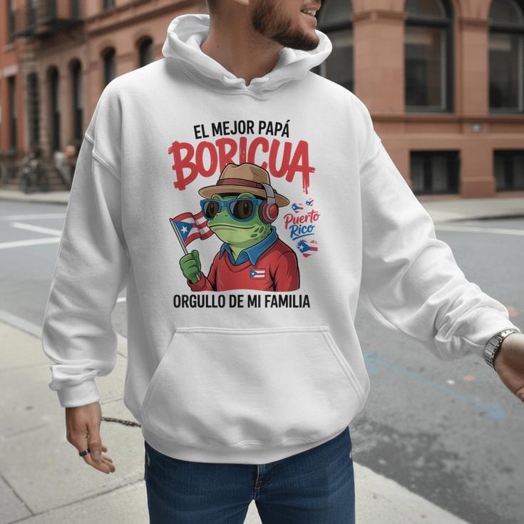Puerto Rican Dad Idea For Men & Papá Boricua Coqui Frog Men Hoodie