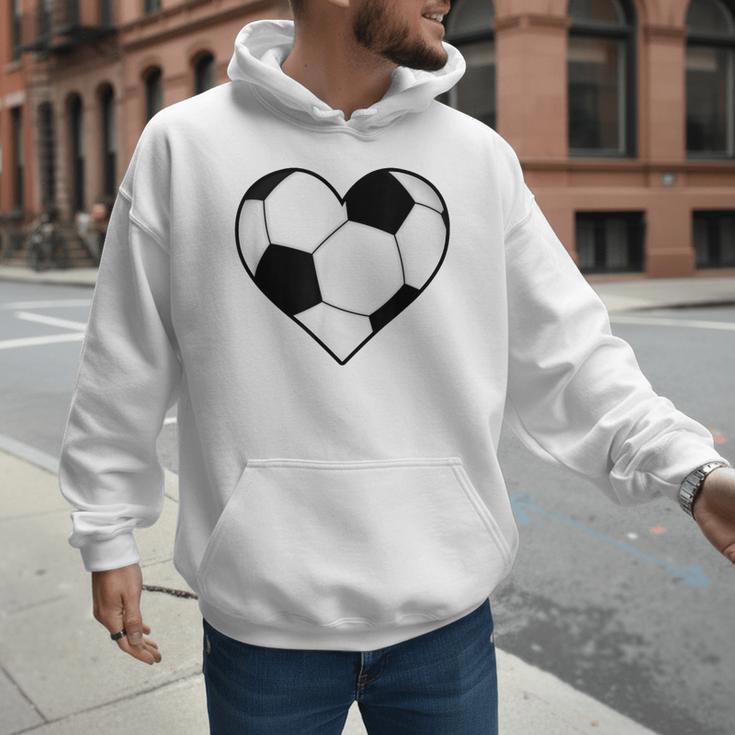 Soccer Ball Heart Idea For Mom Dad Kids T-Shirt Men Hoodie