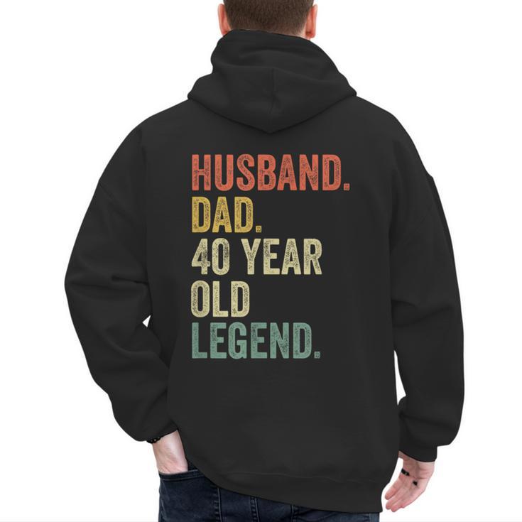 40th Birthday For Men Vintage Dad 1980 Men's Hoodie Back Print