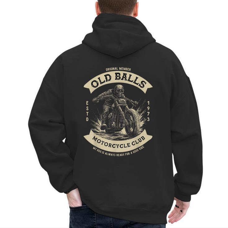 50th Birthday Vintage Motorcycle For Biker Dad Men's Hoodie Back Print