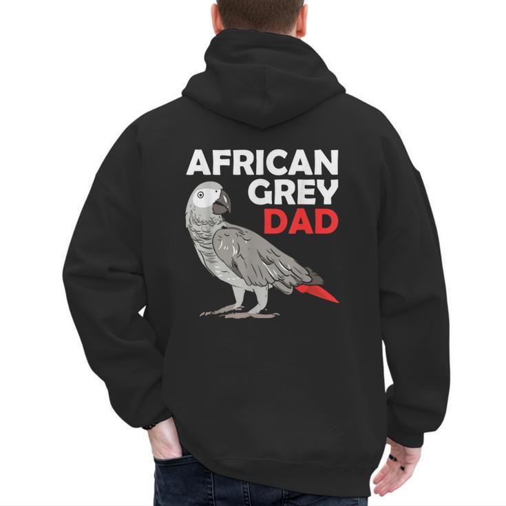 African Grey Parrot Dad Congo Bird Father Men's Hoodie Back Print