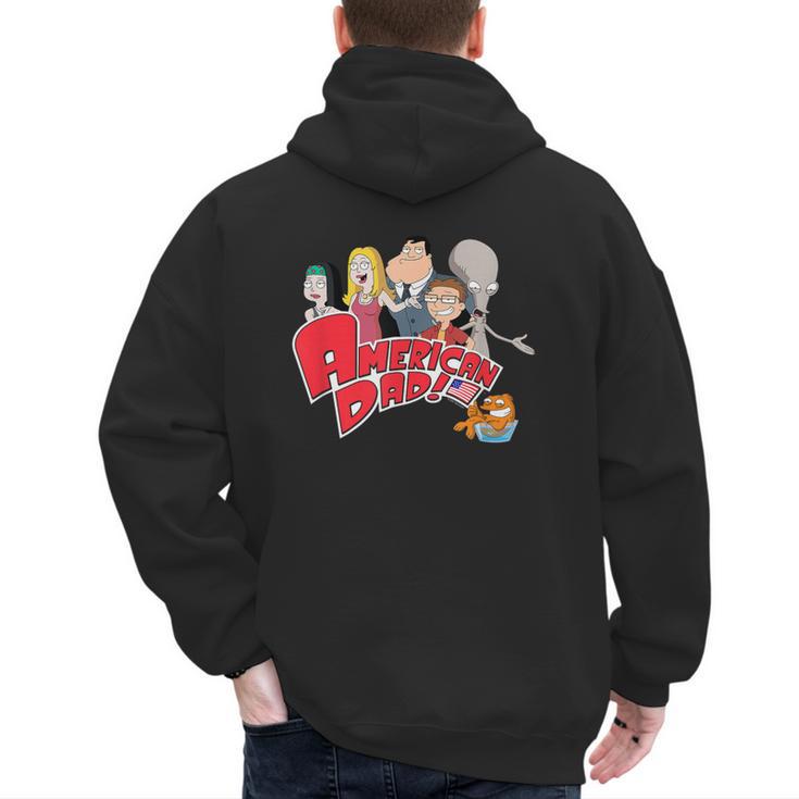 American Dad Show Logo With Family Cartoon Men's Hoodie Back Print