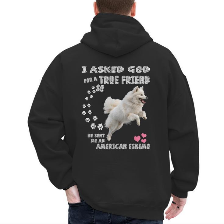 American Eskimo Dog Mom Eskie Dad Art Eskie Lover Quote Men's Hoodie Back Print