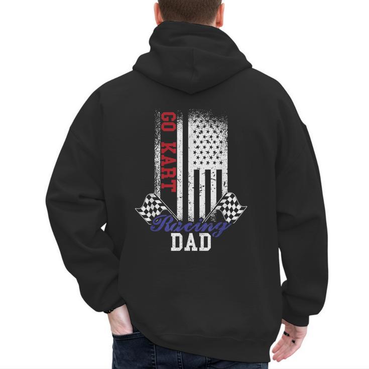 American Flag Go Kart Racing Race Dad Flag Men's Hoodie Back Print
