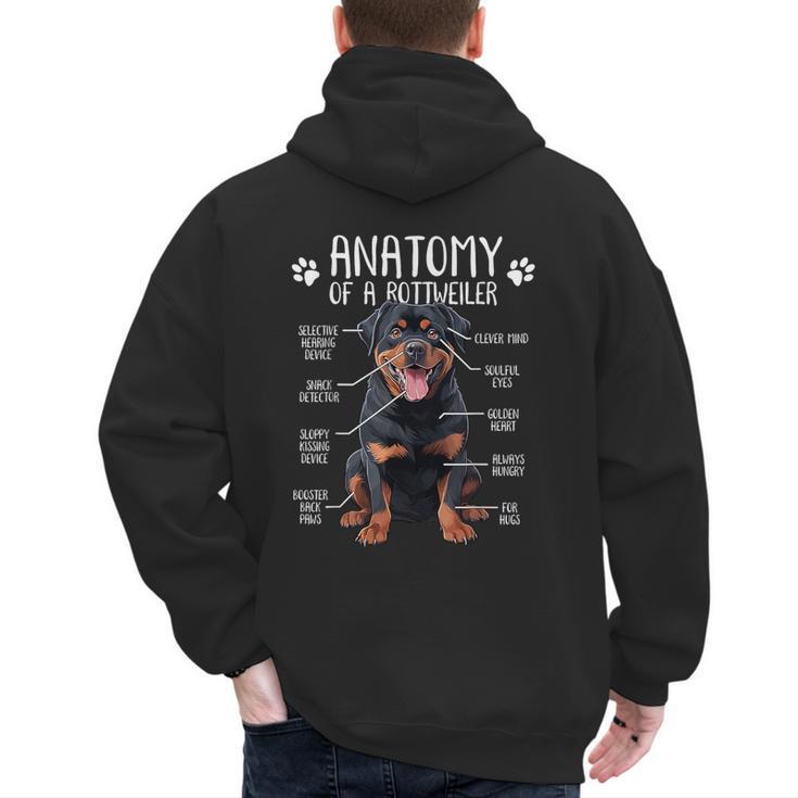 Anatomy Rottweiler Dog Owner Rottie Dad Mom Pet Lover Men's Hoodie Back Print