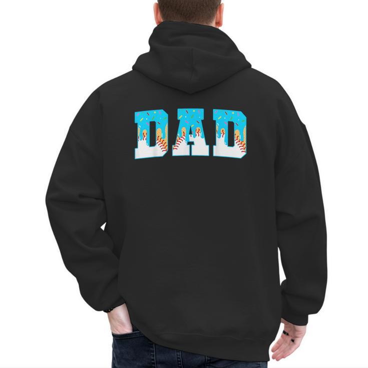 Baseball Dad Ice Cream Drip Happy Fathers Day Men's Hoodie Back Print