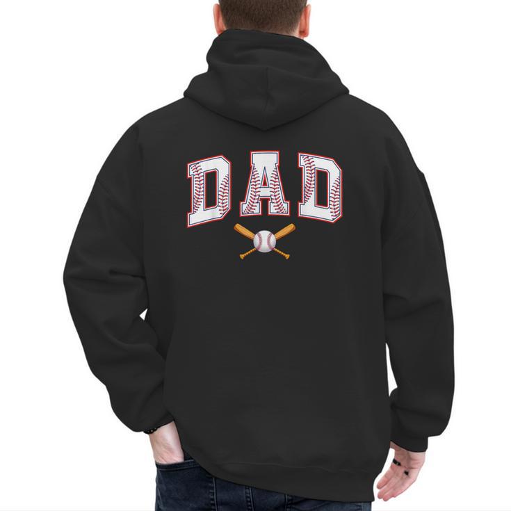 Baseball Dad Shirt Baseball Player Game Day Father's Day Men's Hoodie Back Print