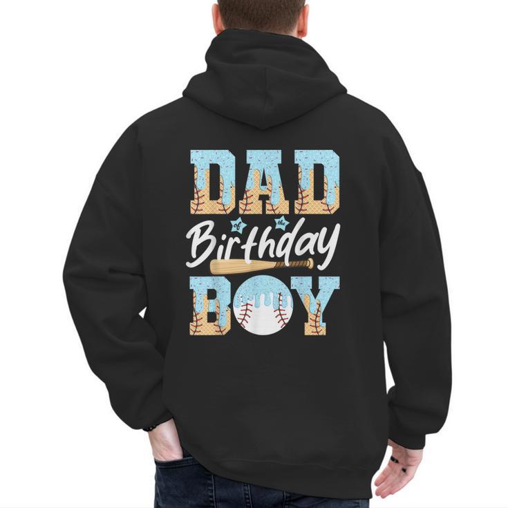 Baseball Ice Cream Drip Dad Of The Birthday Boy Baseball Men's Hoodie Back Print