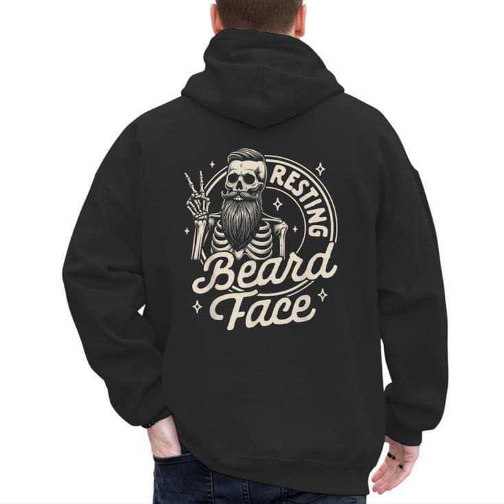 Bearded Dad Daddy Papa Father’s Day Resting Beard Face Men's Hoodie Back Print