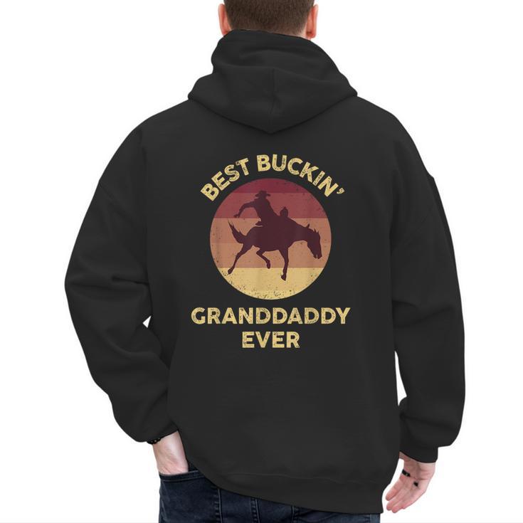 Best Buckin' Granddaddy Western Rodeo Cowboy Bucking Horse Men's Hoodie Back Print
